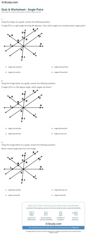 1 5 Angle Pair Relationships Practice Worksheet Answers Db excel