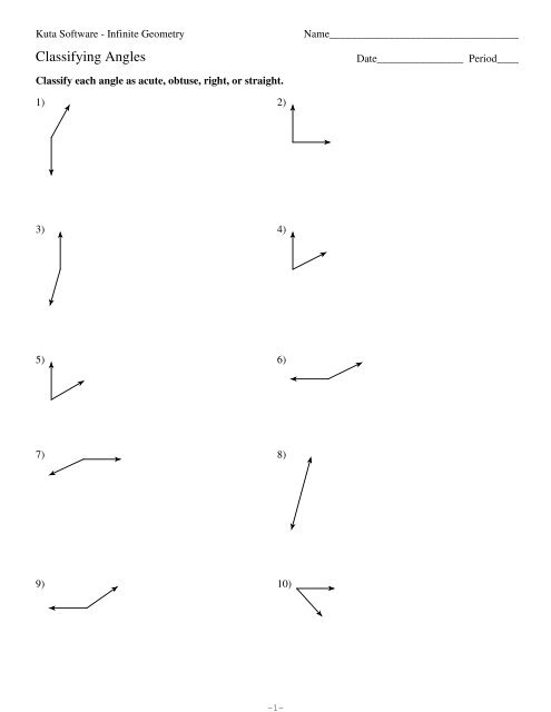 2 Classifying Angles Kuta Software