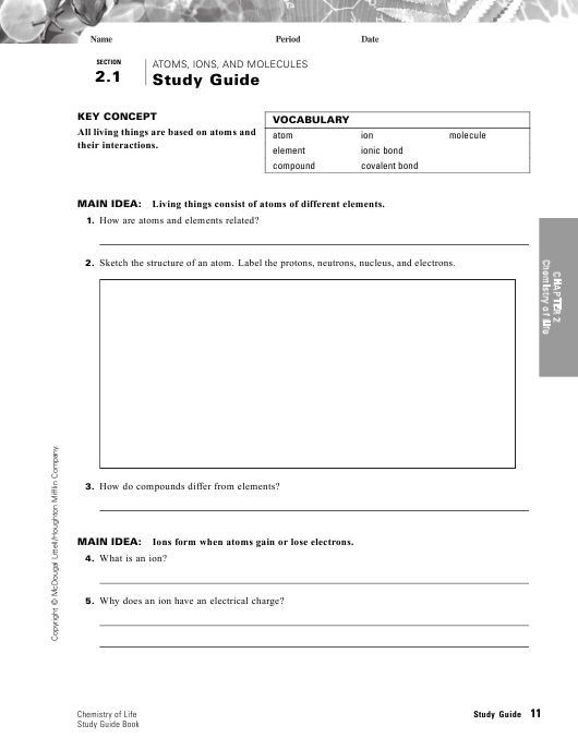 29 Chemistry Of Life Worksheet Answers Worksheet Information
