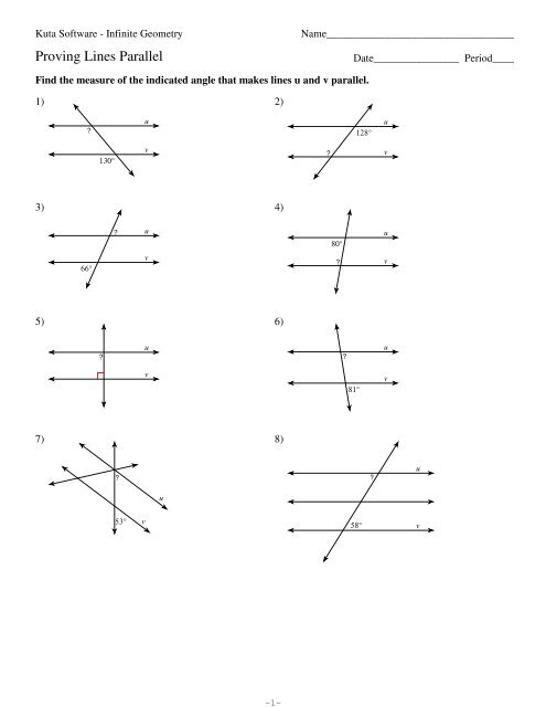 3 Proving Lines Parallel Kuta Software