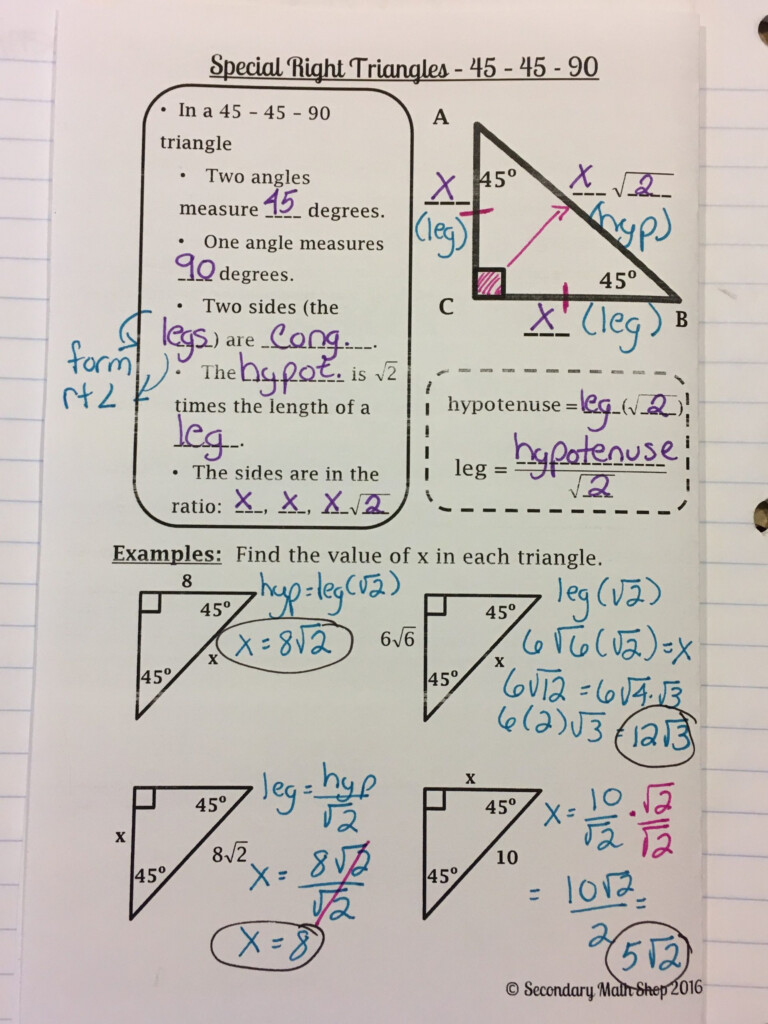 30 30 60 90 Triangles Worksheet Education Template