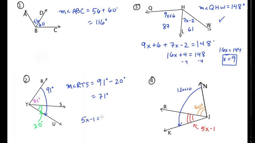 31 Angle Addition Postulate Worksheet Answers Worksheet Project List
