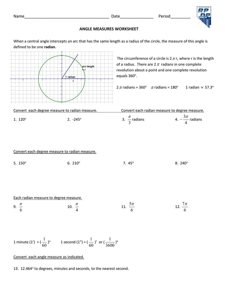 32 Radians And Degrees Worksheet Support Worksheet