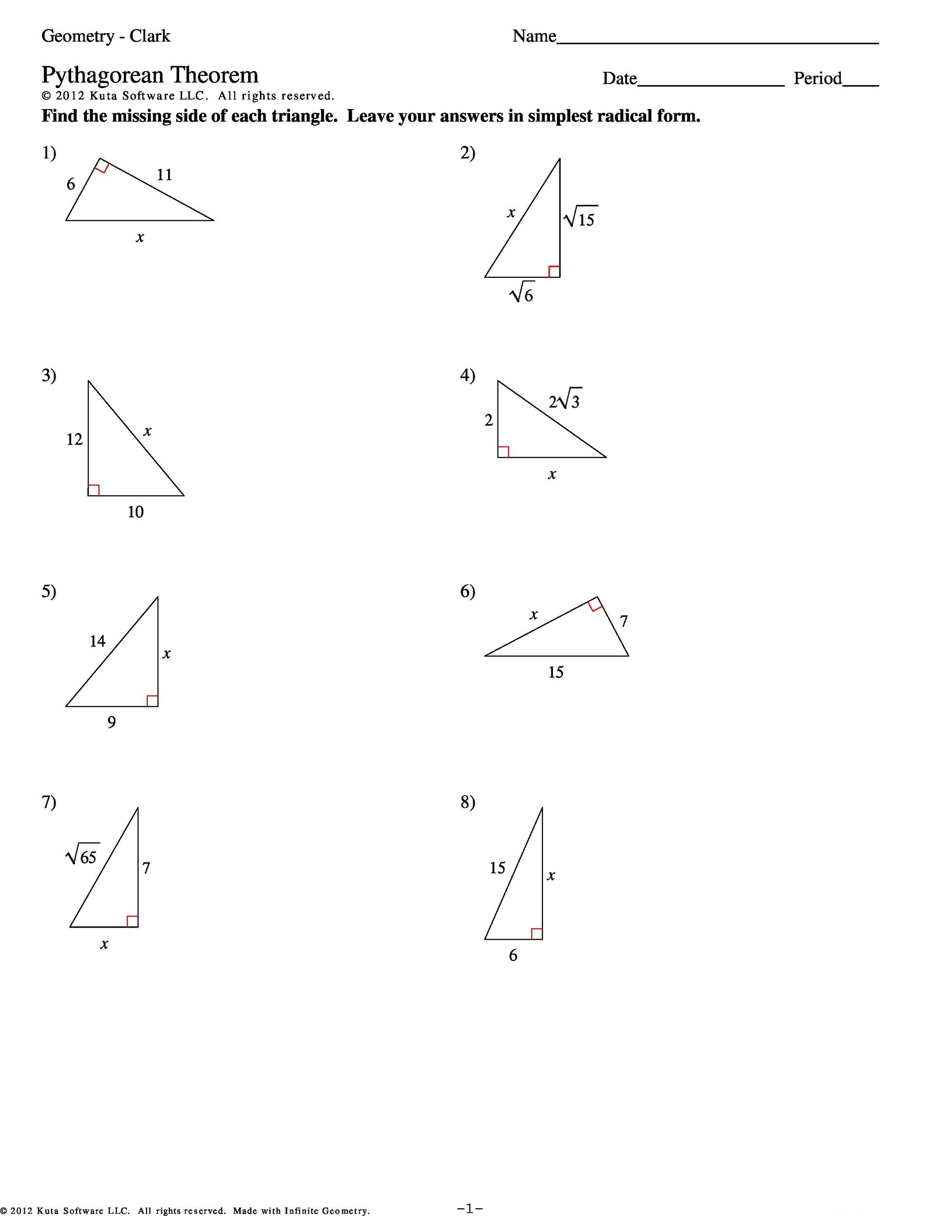 34 Pythagorean Theorem Worksheet Answer Key Worksheet Project List