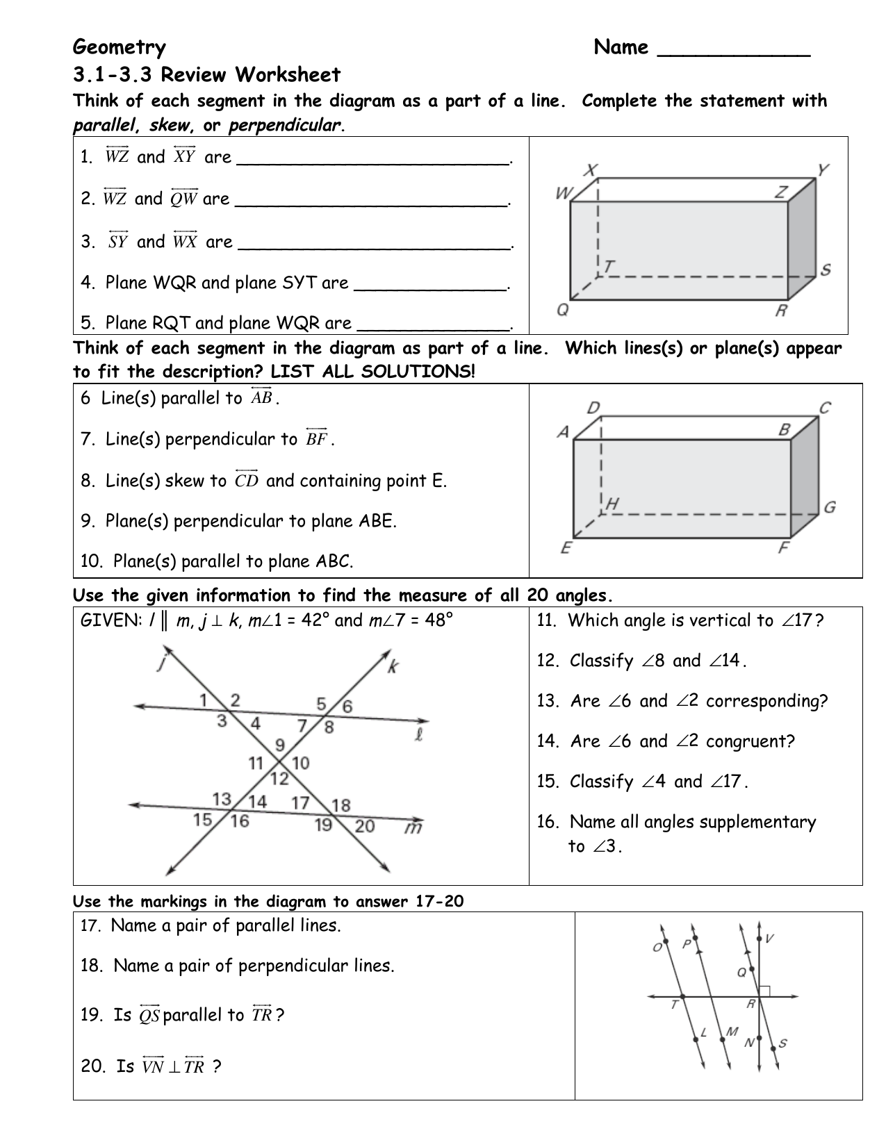 38 Parallel Lines Geometry Worksheet Combining Like Terms Worksheet