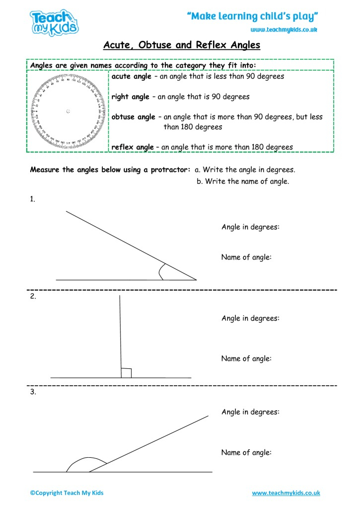 Acute Obtuse And Reflex Angles TMK Education