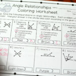 Angle Relationships Coloring Worksheet