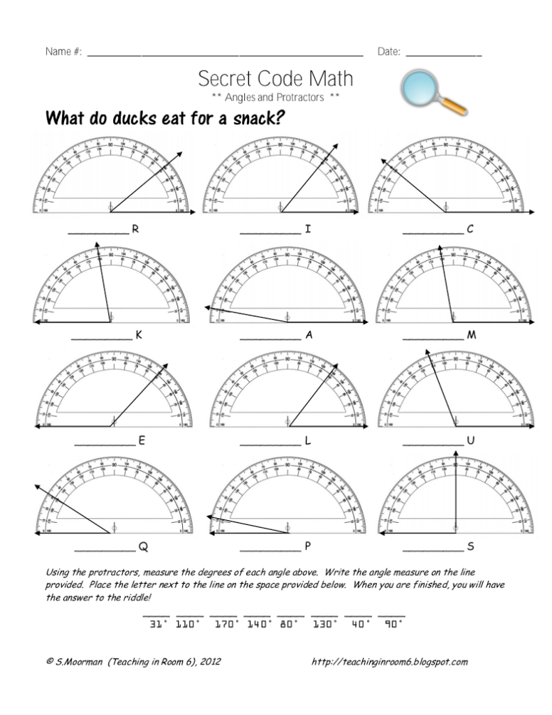 Angles And Protractors pdf Angles Math Protractors Angles Math Activity