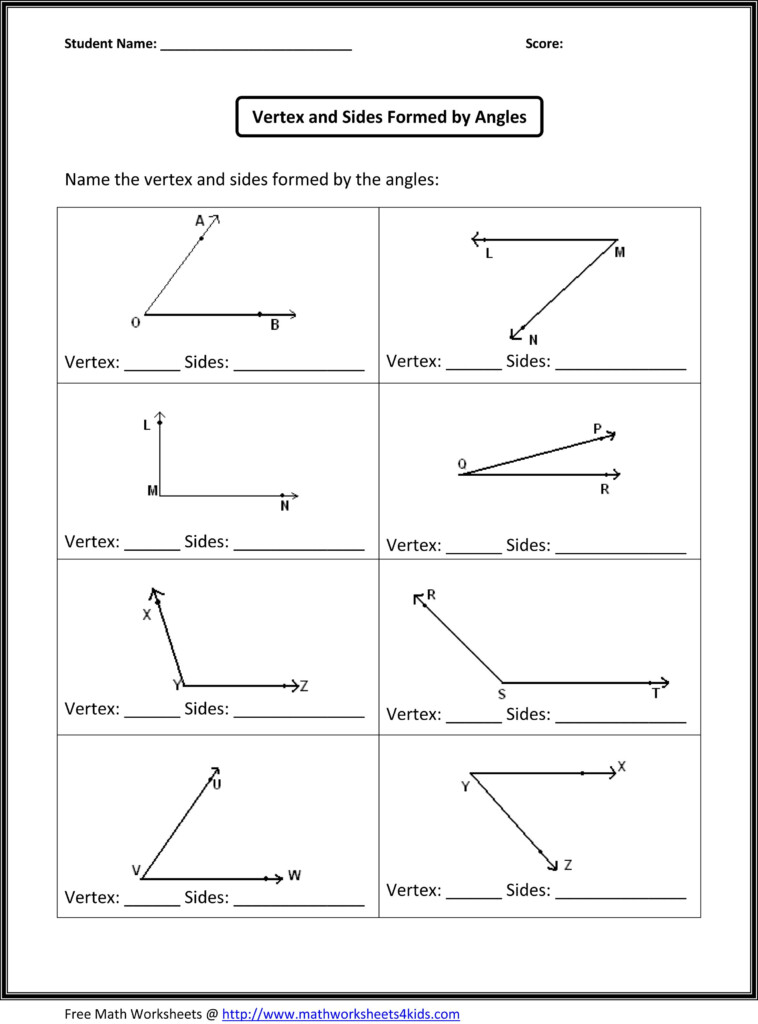 Angles Geometry Worksheets 4th Grade Math Worksheets Fourth Grade Math