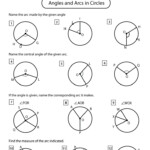 Angles In A Circle Worksheets Math Monks