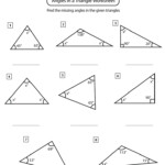 Angles In A Triangle Worksheets Math Monks