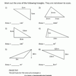 Area Of Right Triangle Worksheets
