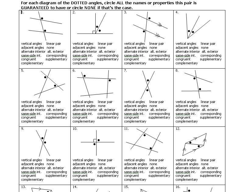 As I Was Merrily Going Along Teaching Linear Pairs And Vertical Angles