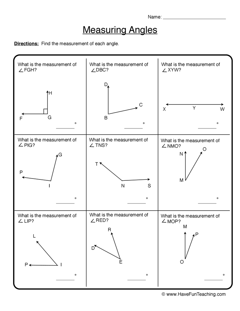 Classifying Angles Worksheet 3rd Grade Angles Worksheets And Student
