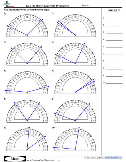 Determining Angles With Protractors Worksheet Angles Worksheet 