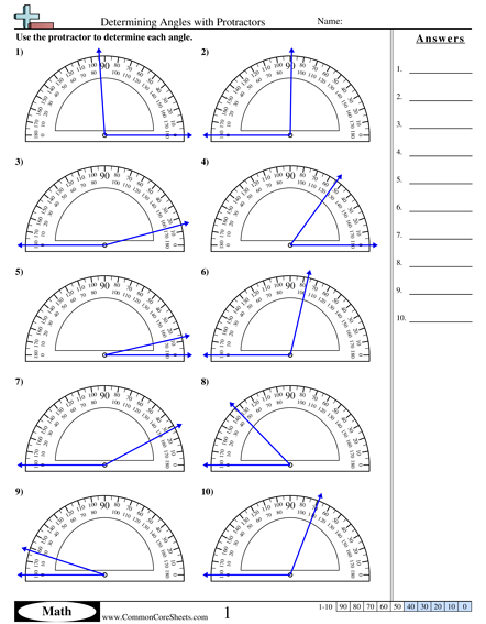 Determining Angles With Protractors Worksheet Math Worksheets Angles