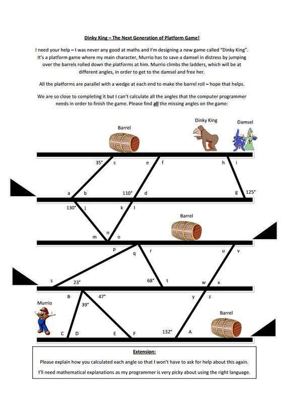 Dinky King Parallel Lines And Angle Relationships Math Angle