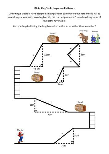 Dinky King Pythagoras Trigonometry Unit Game based Pythagorean 