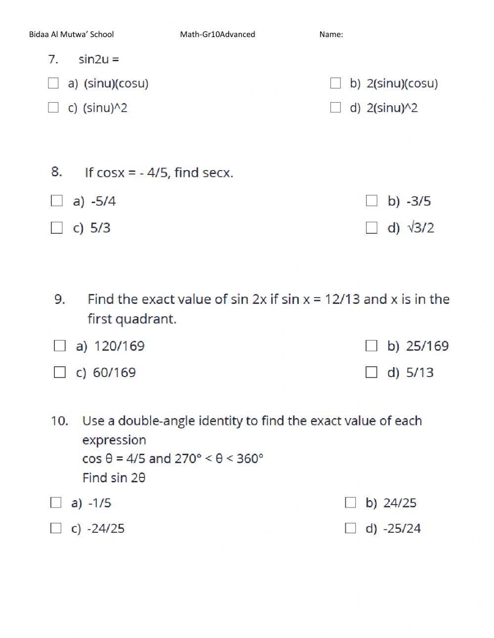 double-and-half-angle-identities-worksheet-answers-kuta-software