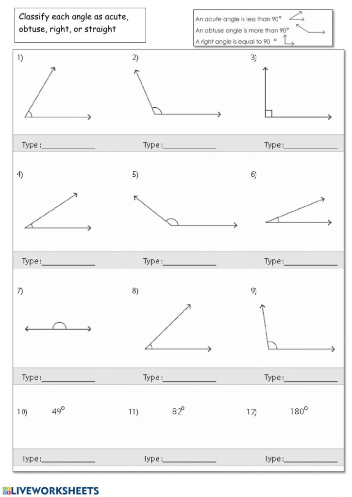 Ejercicio De Classify Angles
