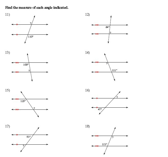 Find The Measure Of Each Angle Indicated Brainly