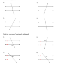 Find The Measure Of Each Angle Indicated Worksheet Parallel Lines