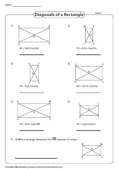 Find The Missing Measure Properties Of A Diagonal Geometric 