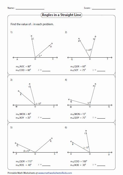 Finding Angle Measures Worksheet Awesome Pairs Of Angles Worksheets In 