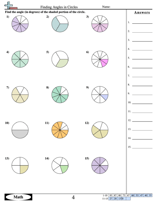 Angles In Circles Worksheet Answers