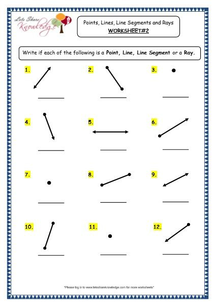 Free Printable Worksheets For Lines Line Segments Rays Learning How 