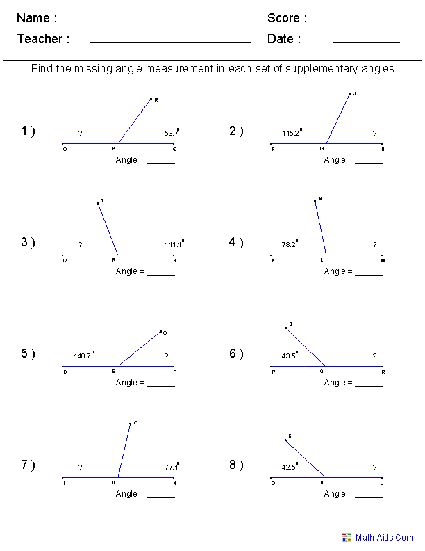 Geometry Worksheets Geometry Worksheets For Practice And Study 