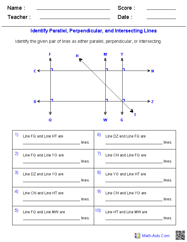 Geometry Worksheets Geometry Worksheets For Practice And Study