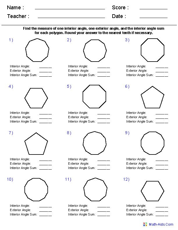 Geometry Worksheets Quadrilaterals And Polygons Worksheets Geometry 