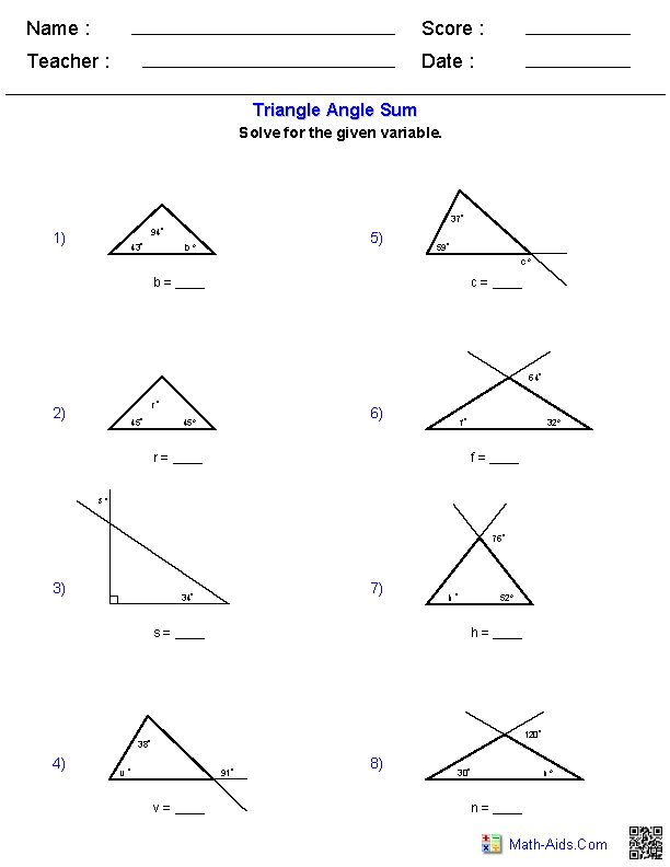 Geometry Worksheets Triangle Worksheets Geometry Worksheets