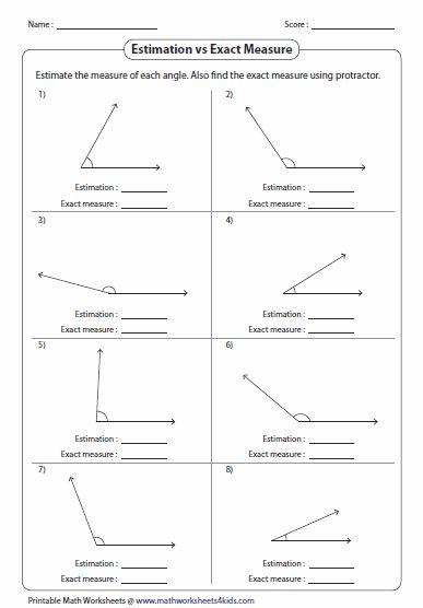 Measuring Angles And Protractor Worksheets Measuring Angles Angles