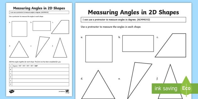 Measuring Angles Worksheet Teacher made Resources Twinkl