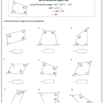 Missing Angle quadrilaterals Quadrilaterals Worksheet Angles
