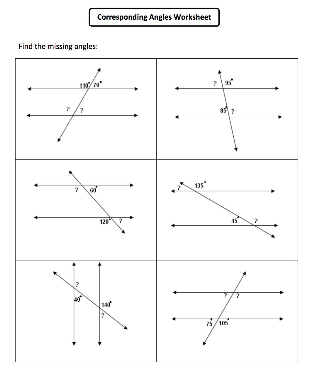 Parallel Lines And Angles Senior Block