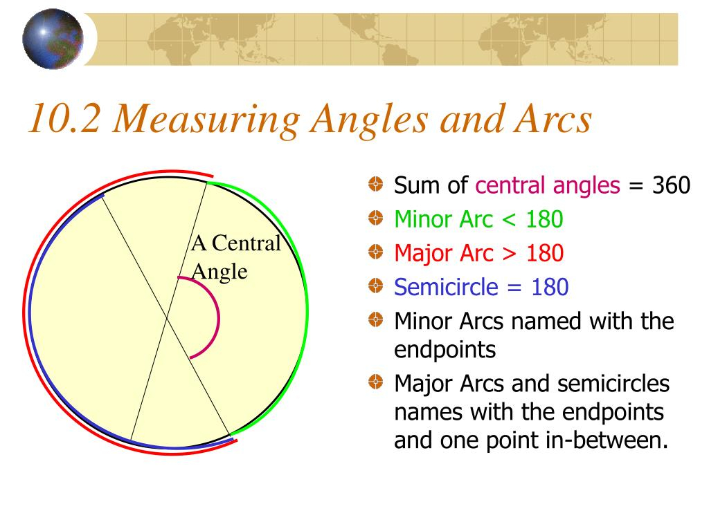 PPT 10 2 Measuring Angles And Arcs PowerPoint Presentation Free