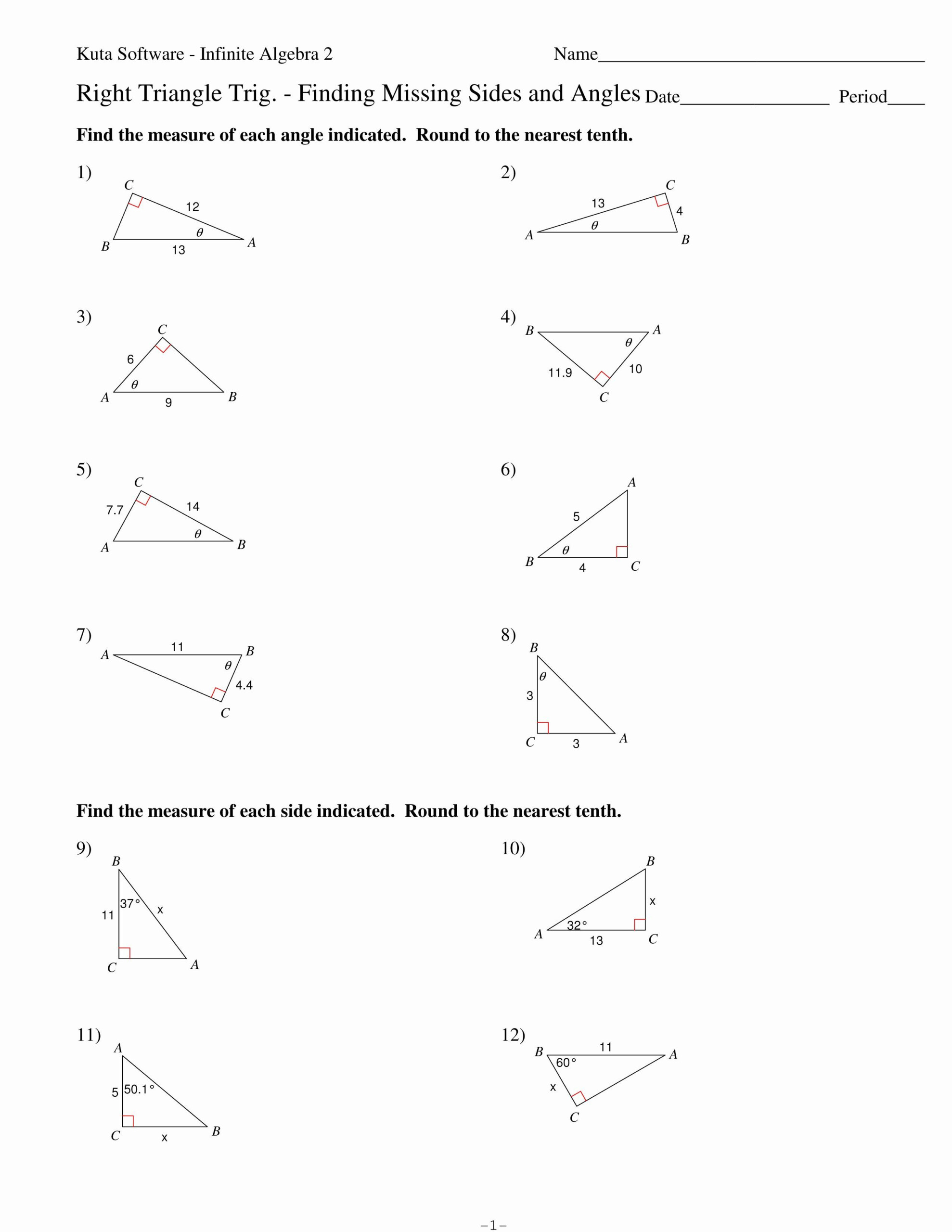 Right Triangle Trigonometry Worksheet Answers Worksheet