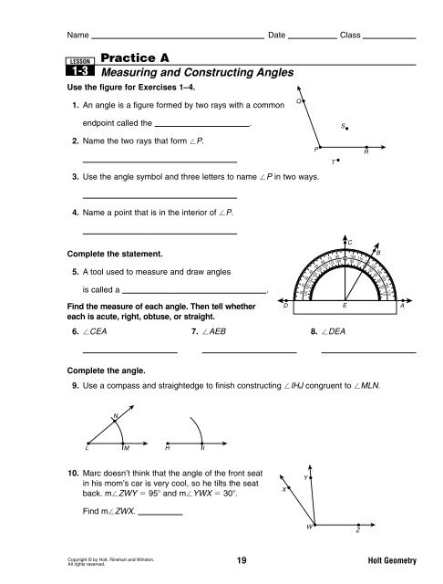 Section 1 3 Practice Worksheets