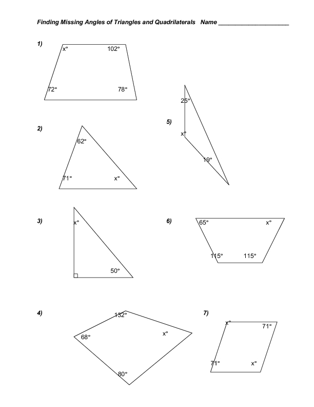 Sum Of Interior Angles A Triangle Worksheet Pdf Brokeasshome