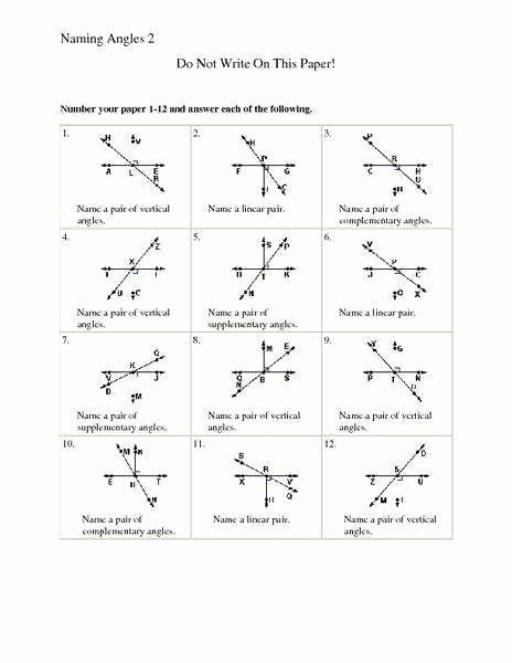 Vertical Angles Worksheet Pdf Elegant Plementary Angles Worksheet In 