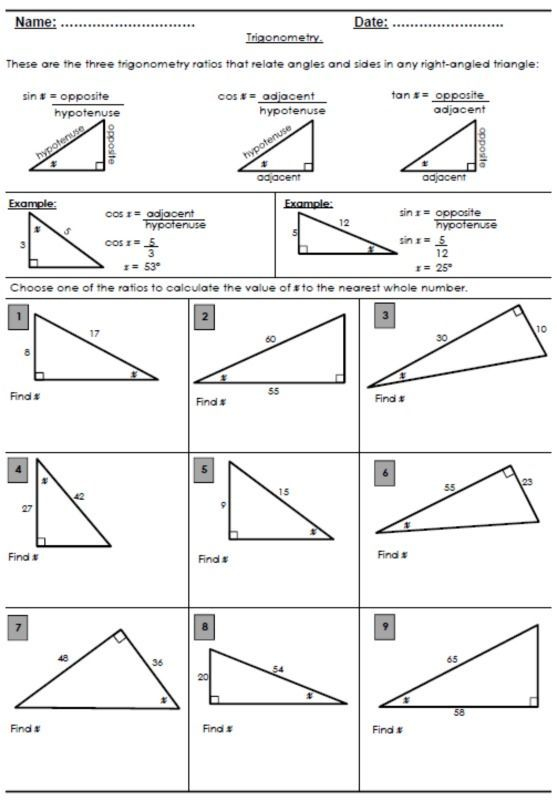 View Trigonometric Ratios Worksheet Answers Pictures