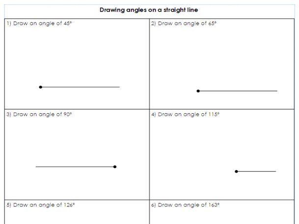 Year 5 6 Drawing Angles On A Straight Line Differentiated