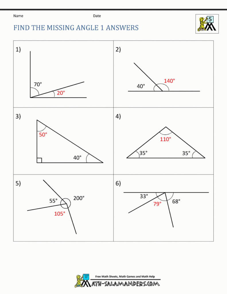 50 Finding Missing Angles Worksheet Chessmuseum Template Library