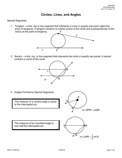 Circles Lines And Angles