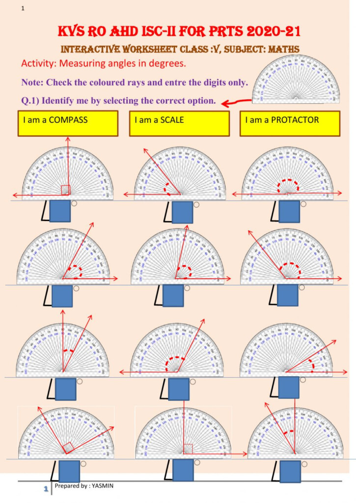 Ejercicio De Measuring Angles Using Protactor