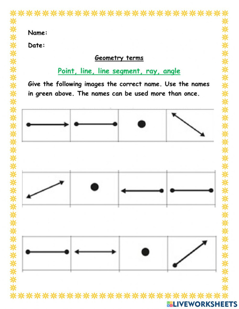 Ejercicio De Points Lines Rays Angles And Line Segments