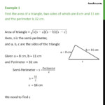Example 1 Find Area Of Triangle Two Sides Are 8 Cm Examples